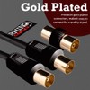 rhinocables Aerial Coaxial Cable with Gold-Plated Connectors, Male to Male
