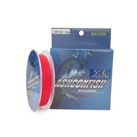 Ashconfish Braided Fishing Line, 4 Strands, True Color Fastness, Braided Lines, Non-Fade, Abrasion Resistant, No Stretch, Small Diameter, 500 Meters, 6 Lb, Red