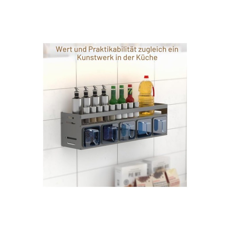 Soontrans Wall Spice Rack, 40 x 10.7 x 12.3 cm,