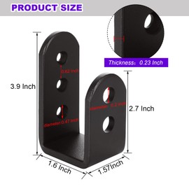 WOPPLXY 2x4 Door Barricade Brackets, Black Iron Metal U Bracket, Indoor/Outdoor Gate U Security Brackets Fit for Home, Barn, Shed, Garage, Gate (4 Pcs)