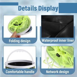 Folding Bucket 7 L Folding Bowl Washing Bowl Multifunctional Portable Outdoor Folding Bucket Camping Washing Bowl Washing Bowl for Travel Hiking Fishing Boating Gardening Party Car Wash (22 x 21.5 cm)