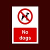 No Dogs Plastic Sign with 4 Pre-Drilled Holes (CA39) -