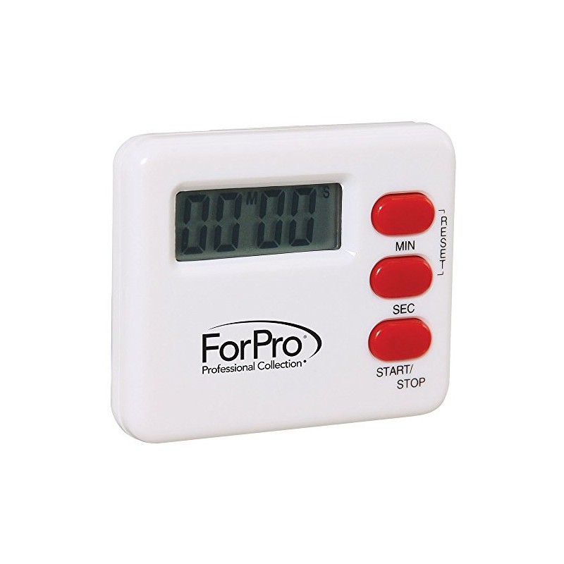 ForPro Professional Collection Digital Timer, White, Magnetic Back & Stand,