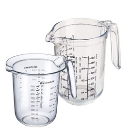 Westmark Gerda 306422E6 306422E6 Set of 2 Measuring Jugs 0.5 L and 1 L Multilingual Measuring Scales Plastic Clear