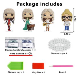 Nikolle Taylor Tabletop Diamond Art Kits, Taylor Merch, 4Pcs Acrylic Diamond Painting Kit, Stand Up Diamond Art Kits for Adults, Taylor Gifts for Women