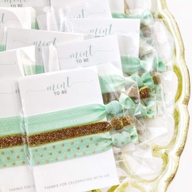 Mint To Be Bridal Shower Favors, Hair Ties Bracelets, Bachelorette Party Supplies and Decorations (5 Pack)