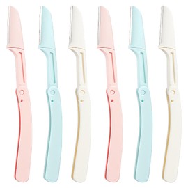 WOLMIK Face Razors for Women - 6 PCS Dermaplaning Exfoliating Tool, Foldable Eyebrow Razors Shaper, Portable Facial Hair Remover Razor, Safety Face Shaving Blade for Shave Face Peach Fuzz Upperlip