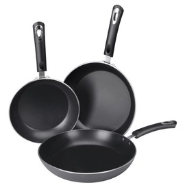 Utopia Kitchen Nonstick Frying Pan Set - 3 Piece Induction Bottom - 8 Inches, 9.5 Inches and 11 Inches (Grey-Black)