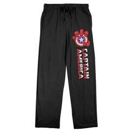 Captain America Brave New World Red Hulk Fist with Shield Adult Black Sleep Pajama Pants -Small