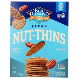 Blue Diamond Nut-Thins Pecan Nut & Rice Cracker Snacks 4.25 oz (Pack of 3)