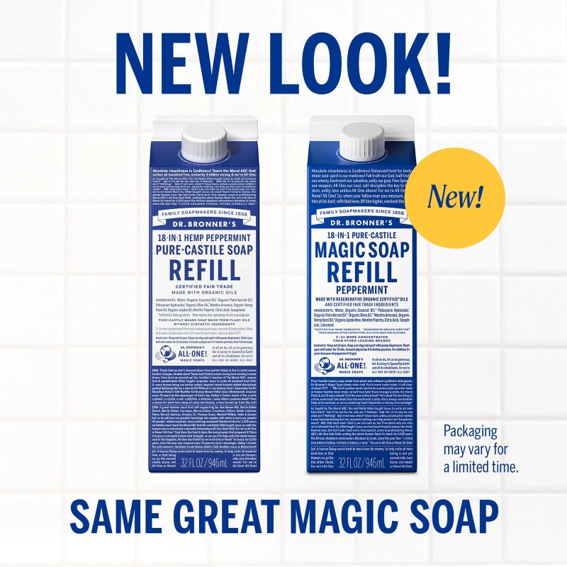 Unbranded Dr. Bronner's Peppermint Castile Soap 32oz Refill - Body,