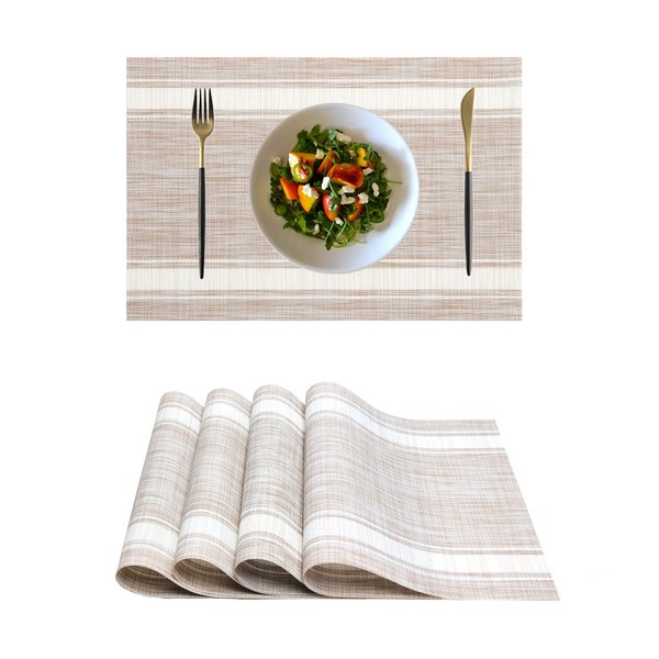 REDANDOR Placemats,PlasticVinyl Washable Heat-Resistant Durable PVC Non-Slip Woven for Kitchen