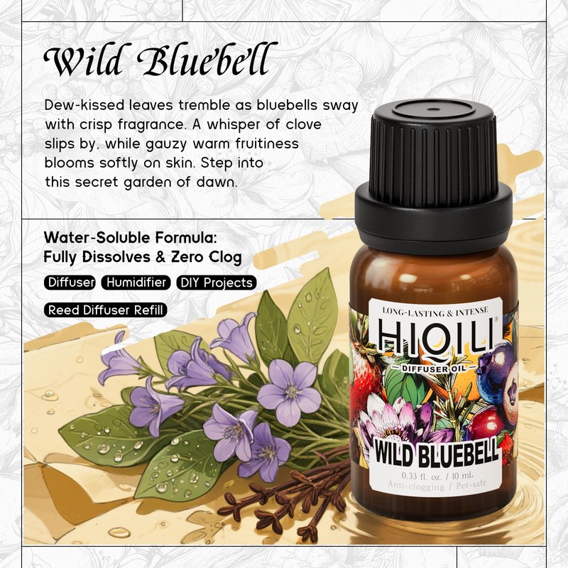 HIQILI Wild Bluebell Diffuser Oil for Scent Diffusers, Inspired by