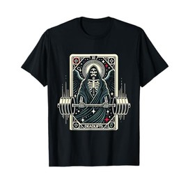 Grim Reaper Deadlift Tarot Card Gothic Skeleton Workout Ar T-Shirt
