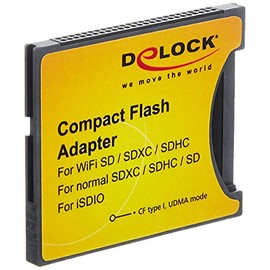 DeLOCK 62637 Compact Flash Adapter WiFi SD/SDHC/SDXC Memory Card For Isdio Black/Yellow
