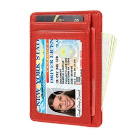 GH GOLD HORSE Slim RFID Blocking Card Holder Minimalist Leather Front Pocket Wallet for Women