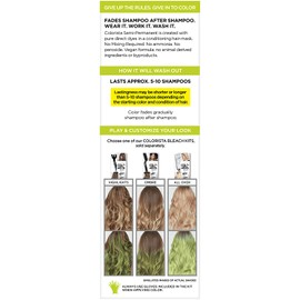 L'Oreal Paris Hair Color Colorista Semi-Permanent for Light Blonde or Bleached Hair, Limegreen