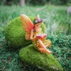 Fairy Girl Reading Mini Figurine Garden Accessory Dollhouse Decor