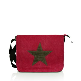 Glamexx24 Bag Handbags Shoulder Bag with Star Pattern Carry Bag Laptop Bag Messenger Bag Men for Work Leisure or School, darkred