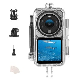 F1TP Action 2 Waterproof Case for DJI Action 2 Power Combo or DJI Action 2 Dual-Screen Combo Camera, with Screws.