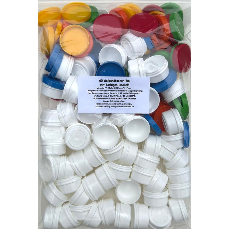 Frühes Forschen 60 Ointment Tins 6 ml Contents with Coloured