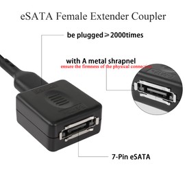 QIANRENON eSATA to eSATA Connecter Adapter, eSATA Female to Female Extender Coupler for HDD/SSD/ODD Converter Extension,2 Pack