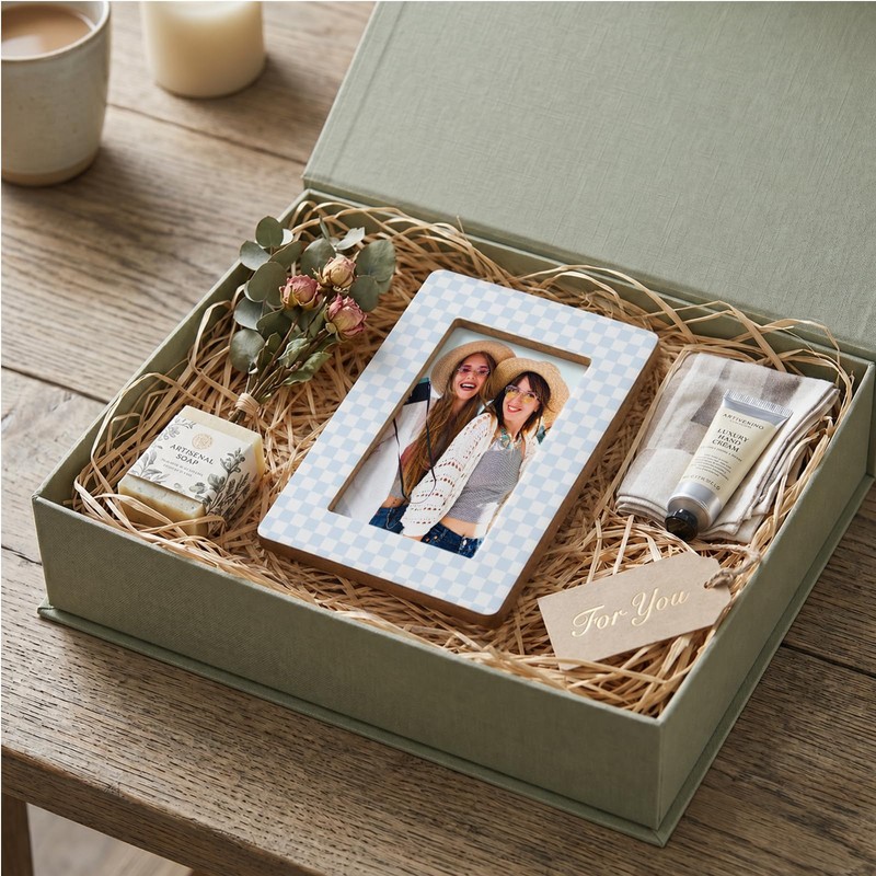 Blue Plaid Friends Picture Frame 4x6 for Desk Table Room