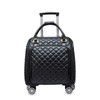 feilario 18in Leather Softside Underseat Carry on Suitcases Expandable Spinner