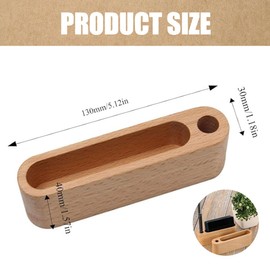 WHYCNJL Pack of 2 Wooden Business Card Holders, Desk Card Holder, Business Card Holder, Made of Wood, Creative Wooden Business Card Holder for Office, Corporate Reception, Exhibition Table (with Hole)