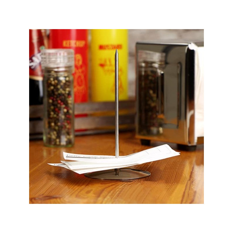 dine@drinkstuff Stainless Steel Receipt Spike 14cm - Bill Spike and