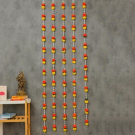 Guirnalda de caléndula y lirio, guirnaldas de flores artificiales, decoración de boda india, guirnaldas de plástico, guirnaldas florales a granel para decoración de pared, telón de fondo, decoración Diwali (paquete de 6)
