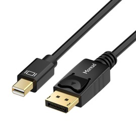 Moread Mini DisplayPort to DP Cable, 6 Feet, Gold-Plated - 4K@60Hz, 2K@144Hz - Black