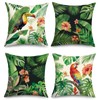 Joymaison 18x18 Set of 4 Tropical Green Leaves Throw Pillow