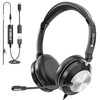 USB Headset with Microphone for PC, Computer Laptop Wired Headset