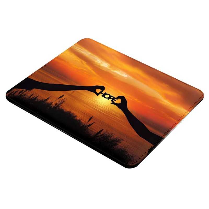 Fabulous Mauspad aus Kunstleder Hope Sonnenuntergang Silhouette vor dem Meer