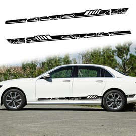 ramuel Car Body Door Side Stripe Graphic Vinyl Decals Sports Racing Strip Stickers for All Cars SUV Vehicles Universal Decoration Accessories 2pcs (Strip-Shaped)