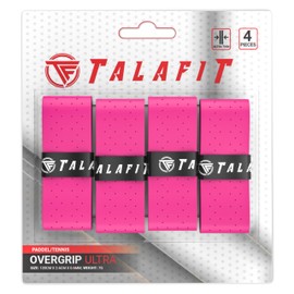 TALAFIT OverGrips Padel Ultra ADHERENTS - Pro Model Padel Grip - Paddle Grip - Perforated Paddle Overgrip - Tennis Grip - Padel Accessories - Maximum Grip … (Pink x4)