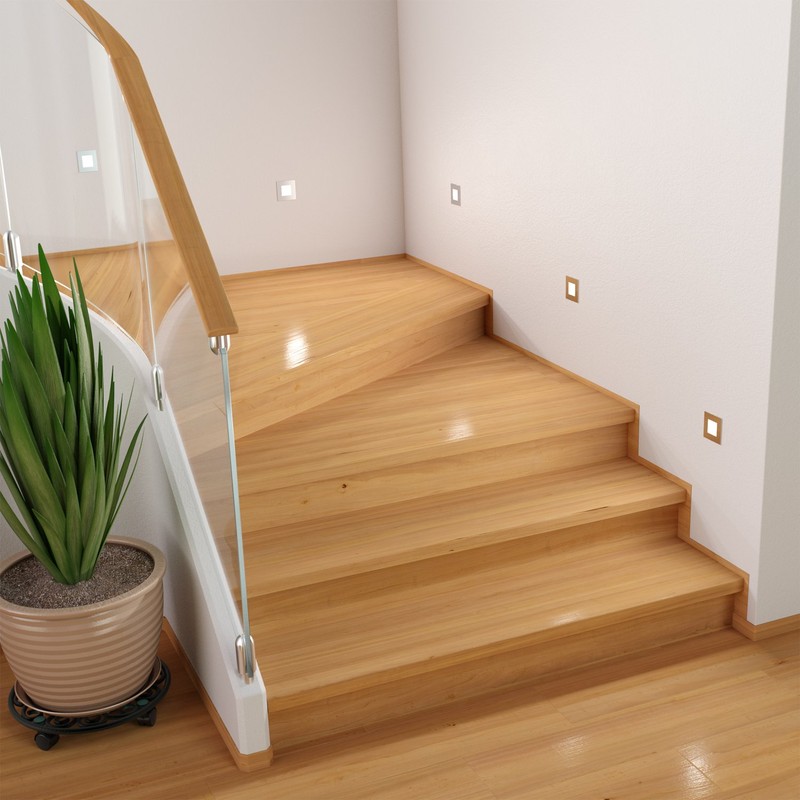 ledscom.de LED stair light, FEX stair lighting, square, 8.5 x