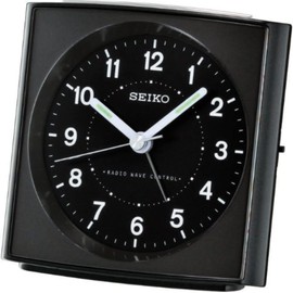 Seiko QHR022K Radio-Controlled Alarm Clock Black Plastic