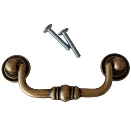 livingpoint24 Chest of Drawers BA 80 mm Hanging Handle Antique Brass Folding Handle Furniture Handle Vintage *721