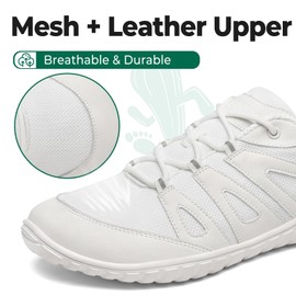 SAGUARO Barefoot Shoes Women Men Comfortable Wide Toe Box Shoes Outdoor Minimalist Drop Sole Shoes Milky White US 5.5-6 Men/7.5-8 Women