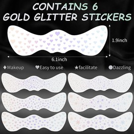 Silver Glitter Freckles Face Tattoo, Glow Up Makeup Patches - Face Glitter Speckles Patches - Cute Glitter Makeup Accessories for Women - Cosmetic Glitter for Face - 6 Sheets