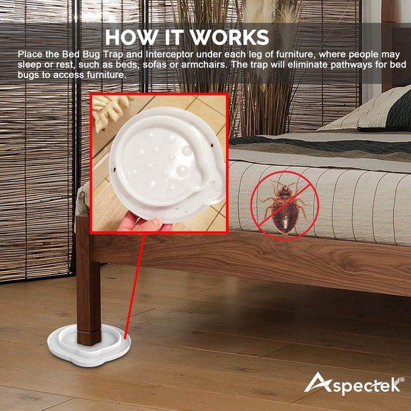 ASPECTEK Bed Bug Detector and Interceptor - Safe, Eco-Friendly Bug