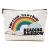 Book Lovers Gifts Makeup Bag, Reading Cosmetic Bag, Rainbow Travel