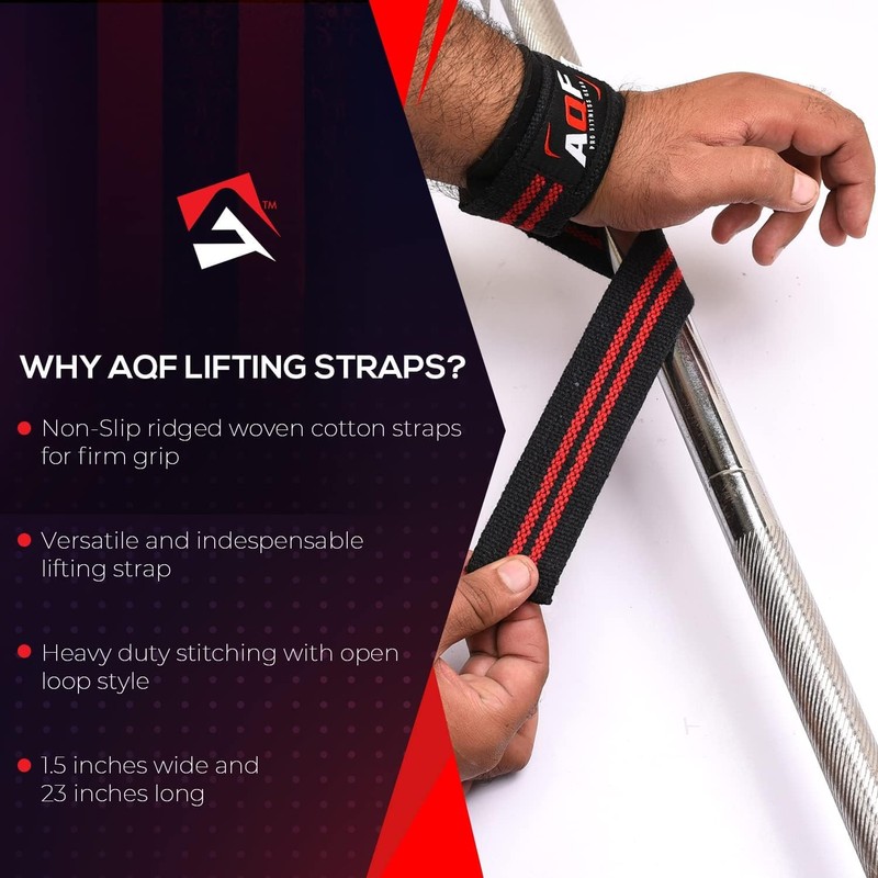 AQF Weight Lifting Straps Neoprene Padded Wrist Support, CrossFit Training