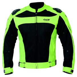 ChoCho Track Men's Summer Motorcycle Jacket with Armor Protection (Large, Fluorescent Green)