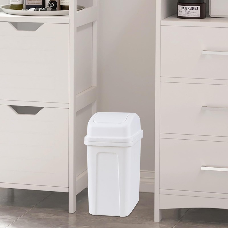Zopnny Bathroom Bin Small Trash bin for Bathroom, Plastic Swing