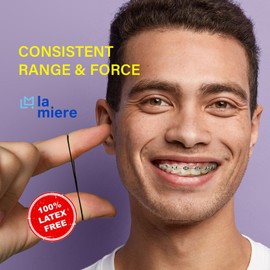 LA MIERE Non latex 100P Black Orthodontic Elastics Dental Rubber Bands Intraoral Black Elastic Bands (Medium, 5 Oz, 3/16" (4.8mm))