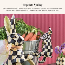 MACKENZIE-CHILDS Pot Climber, Decorative Flowerpot Hanger, Indoor and Outdoor Planter Hanging Decor, Funny Bunny