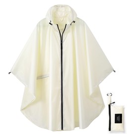 Rain Poncho Jacket Coat Hooded Zipper Style for Women/Men/Adult with Pocket